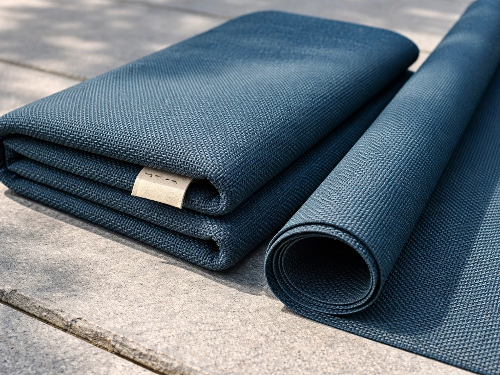Close-up of solution-dyed acrylic outdoor fabric and sling fabric with rich color and visible weave.
