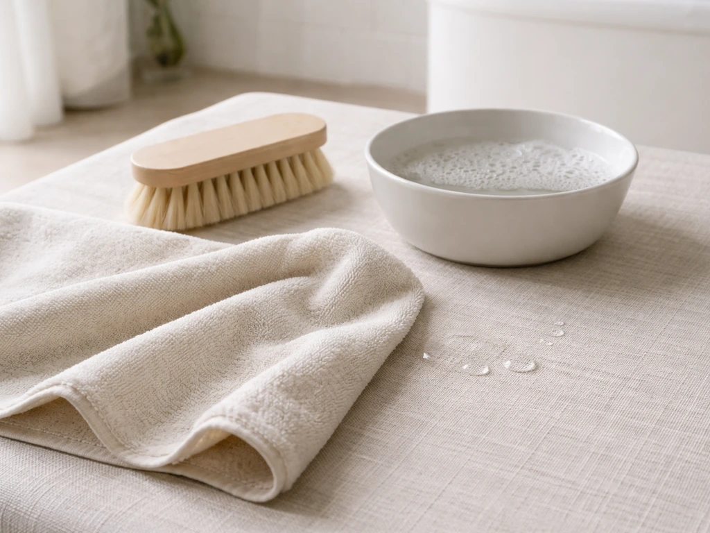 Soft bristle brush and cloth with mild soapy water on Sunbrella fabric, then a gentle wipe for routine cleaning